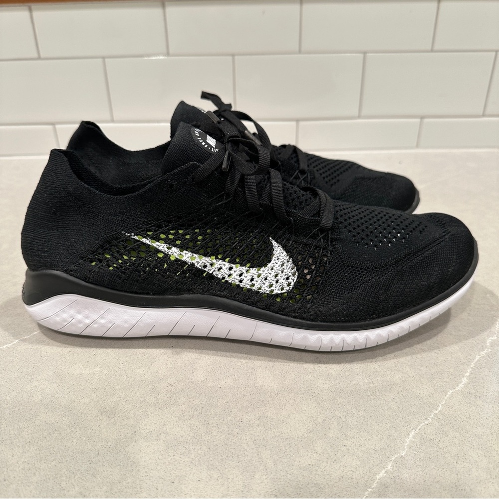 Nike Free RN Flyknit – Men’s Size 10.5 – Black / White – Brand New 👟✨